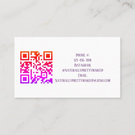 水エレガントカラフル色メイクアップアーティスト 名刺 (裏面)