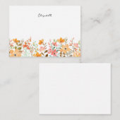 水エレガントカラフル色ワイルドフラワーフローラ ノートカード (正面/裏面)