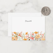 水エレガントカラフル色ワイルドフラワーフローラ ノートカード (正面/裏面インサイチュ)