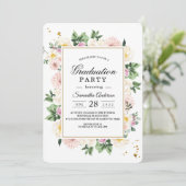 水エレガントカラフル色美しいフローラ枠 招待状 (スタンド正面)