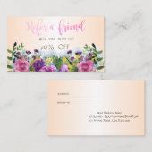 水エレガントスタイリッシュ色フローラ紹介カード 紹介カード (正面/裏面)