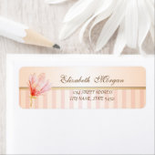 水エレガントストライプのモダン色マグノリア住所 ラベル (インサイチュ)