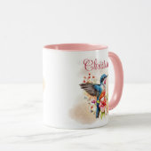 水エレガントパーソナライズされた色ハミングバード マグカップ (正面右)