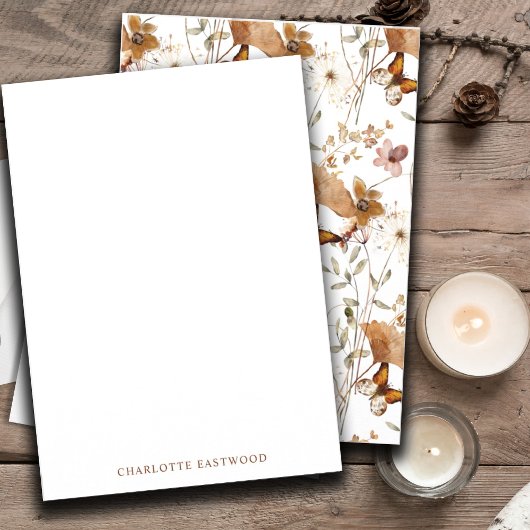 水エレガントパーソナライズされた色ワイルドフラワー ノートカード