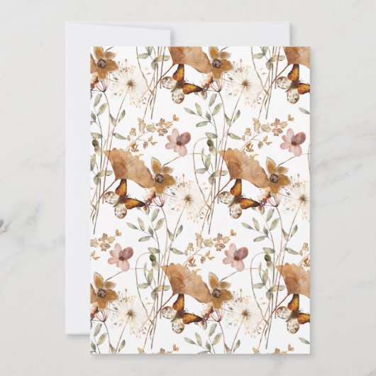 水エレガントパーソナライズされた色ワイルドフラワー ノートカード (裏面)