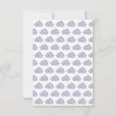 水エレガントフォーマル色パープルフローラ結婚 招待状 (裏面)