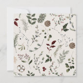 水エレガントミニマル色ベリーリース緑 招待状 (裏面)