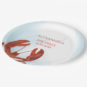 水エレガントモダン素朴色ロブスターパーティー ペーパープレート (アングル)