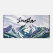 水エレガントモダン色の山の風景 デスクマット (正面)