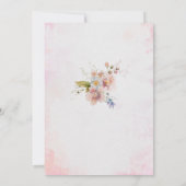 水エレガントモダン色の花のブライダルシャワー 招待状 (裏面)