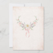 水エレガントモダン色の花バプテスマ 招待状 (裏面)