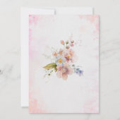 水エレガントモダン色の花5誕生日Ba 招待状 (裏面)