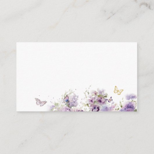 水エレガントモダン色の蝶がベビー翔 エンクロージャーカード (裏面)