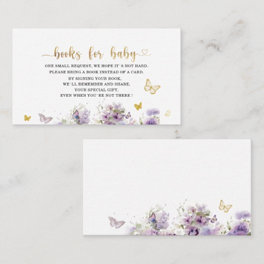 水エレガントモダン色の蝶がベビー翔 エンクロージャーカード (正面/裏面)