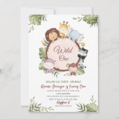 水エレガントモダン色の誕生日パーティー 招待状 (正面)