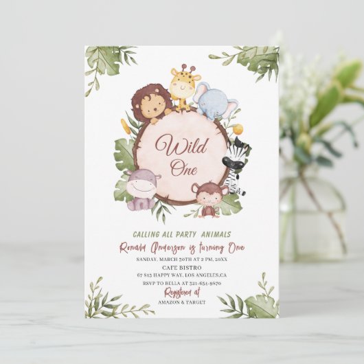 水エレガントモダン色の誕生日パーティー 招待状 (スタンド正面)