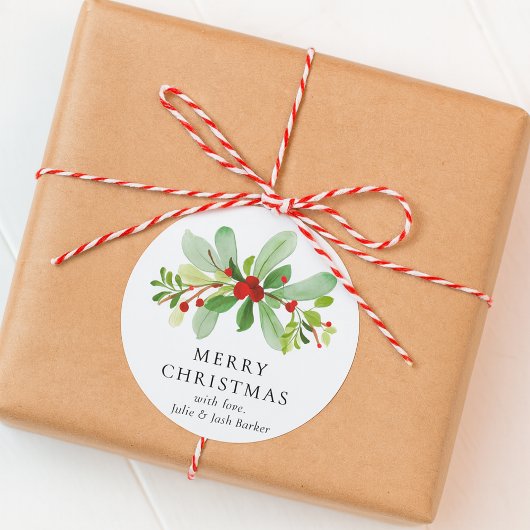 水エレガントモダン色クリスマス ラウンドシール