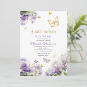 水エレガントモダン色バタフライキスベビーS 招待状 (スタンド正面)