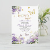 水エレガントモダン色バタフライキスベビーS 招待状 (スタンド正面)