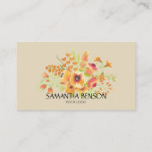 水エレガントモダン色フローライラストレーションヨガ 名刺 (裏面)