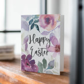 水エレガントモダン色フローラハッピーイースター カード