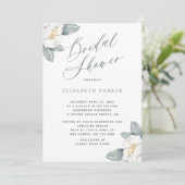 水エレガントモダン色フローラブライダルシャワー 招待状 (スタンド正面)