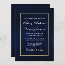 水エレガントモダン色ブルー金ゴールド結婚ズ