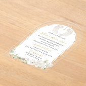 水エレガントモダン色ベージュエンジェルバプティスインヴィ アクリル招待状 (レイダウン)