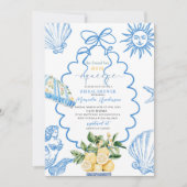 水エレガントモダン色メイン絞りブライダルsho 招待状 (正面)