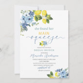 水エレガントモダン色メイン絞りブライダルsho 招待状 (正面)