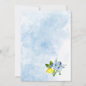 水エレガントモダン色メイン絞りブライダルsho 招待状 (裏面)