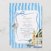 水エレガントモダン色メイン絞りブライダルsho 招待状 (正面/裏面)