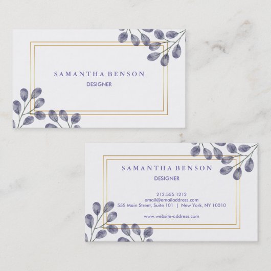 水エレガントモダン色 名刺 (正面/裏面)