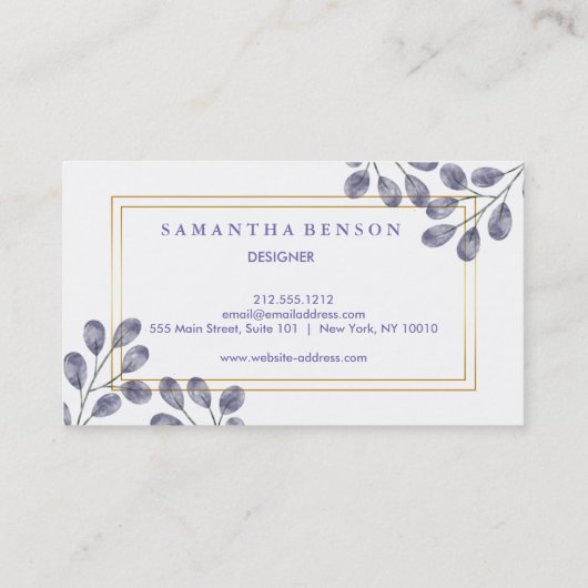 水エレガントモダン色 名刺 (裏面)