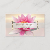 水エレガントモダン色Lotus金ゴールドフレーム 名刺 (正面)