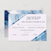 *~*水エレガントモダン色RSVP結婚の 出欠カード (正面/裏面)