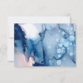 *~*水エレガントモダン色RSVP結婚の 出欠カード (裏面)