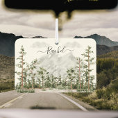 水エレガントモノグラムの色の山と森 カーエアーフレッシュナー