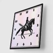 水エレガント彩の騎手 スクエア壁時計 (傾斜)