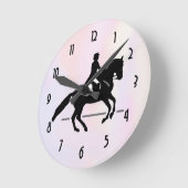 水エレガント彩の騎手 ラウンド壁時計 (傾斜)