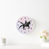 水エレガント彩の騎手 ラウンド壁時計 (ホーム)