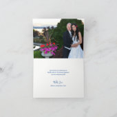 水エレガント彩ファイアア結婚イス写真 サンキューカード (内部)