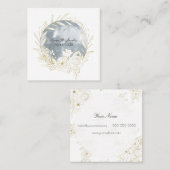 水エレガント彩フルムーン&フローラスクエアカード スクエア名刺 (正面/裏面)