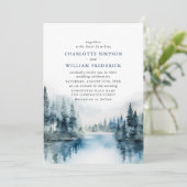 水エレガント彩山林結婚の写真 招待状 (スタンド正面)