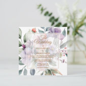 水エレガント彩植物性フローラ結婚ズ 招待状 (スタンド正面)