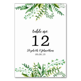 水エレガント彩植物結婚披露宴 テーブルナンバー