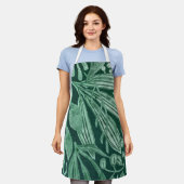 水エレガント彩植物緑の葉芸術作品 エプロン (着用した状態)