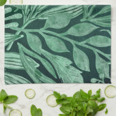 水エレガント彩植物緑の葉芸術作品 キッチンタオル (折り畳み)