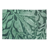 水エレガント彩植物緑の葉芸術作品 枕カバー (裏面-左)