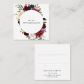 水エレガント彩海軍ブルーブルーガンディフラワーズ 予約カード (正面/裏面)